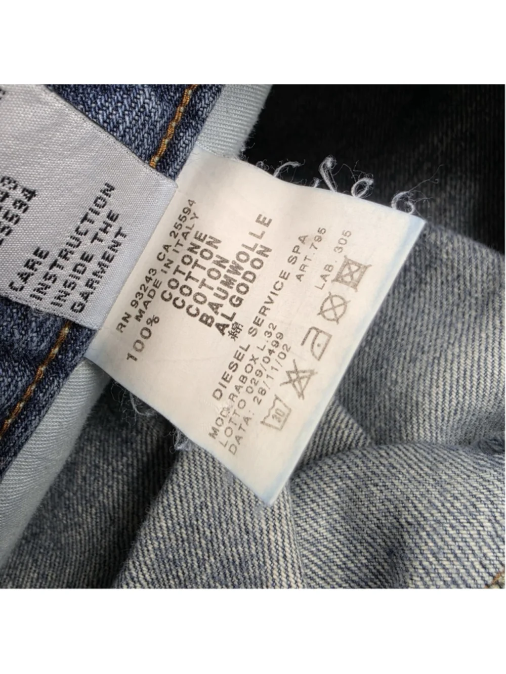 Diesel Industry Men’s 38 Light Wash Button Fly Distressed Straight Leg Jeans